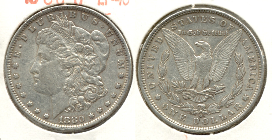 1880-O Morgan Silver Dollar EF-40 a