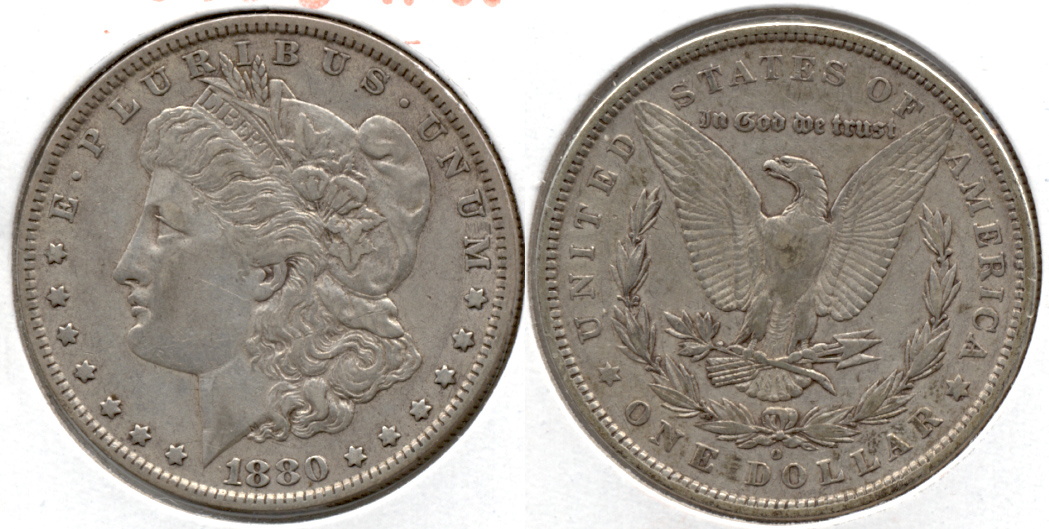 1880-O Morgan Silver Dollar VF-30 b