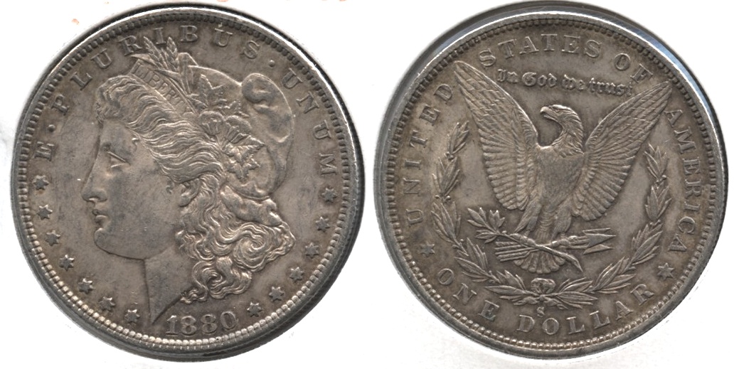 1880-S Morgan Silver Dollar AU-50 a