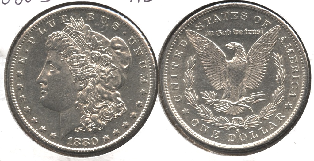 1880-S Morgan Silver Dollar AU-50 #d