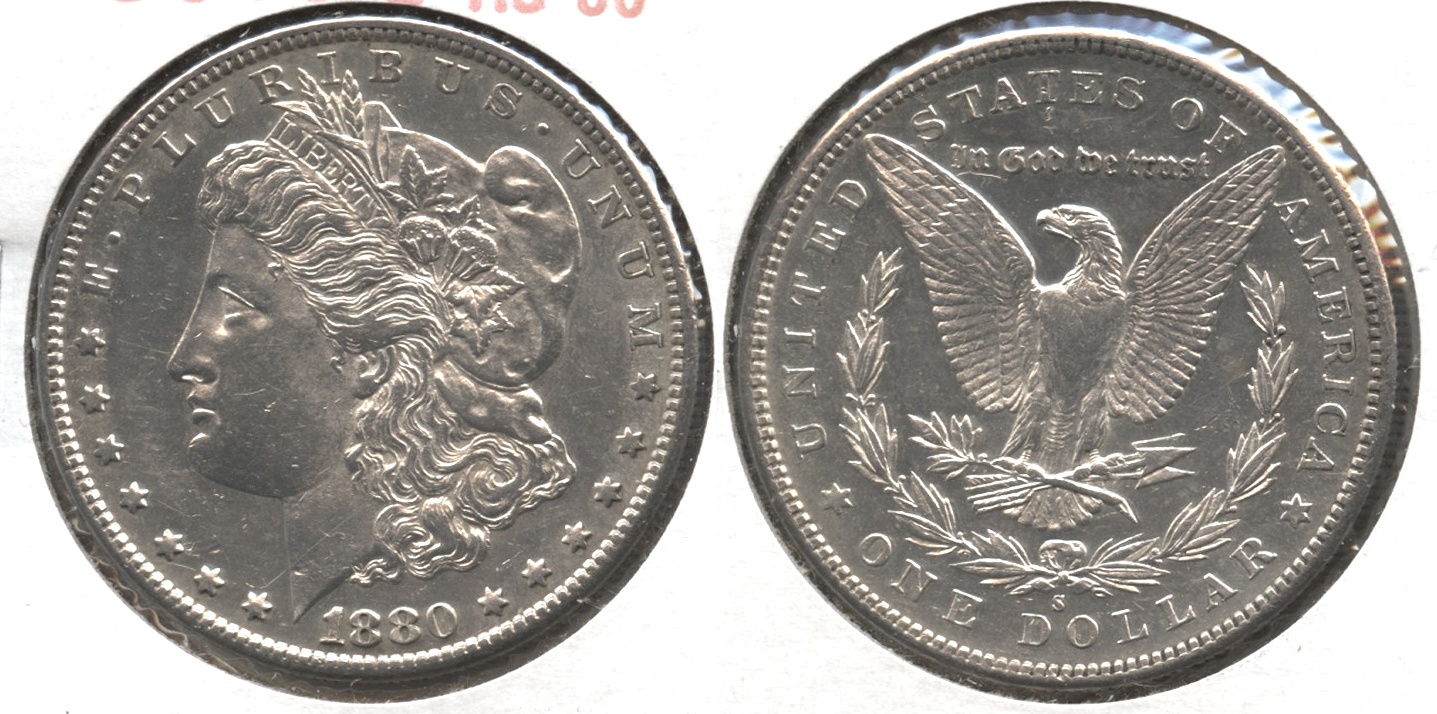 1880-S Morgan Silver Dollar AU-50 #h