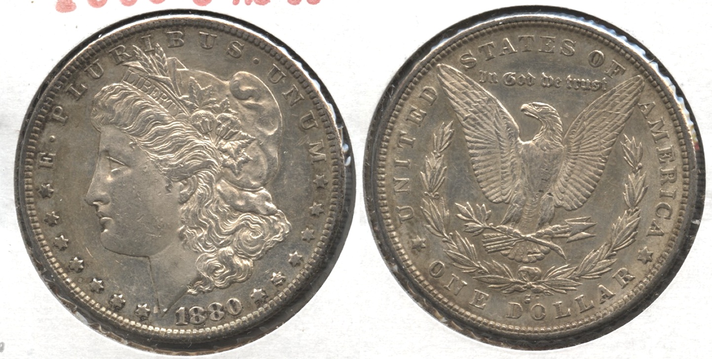1880-S Morgan Silver Dollar AU-50 #j