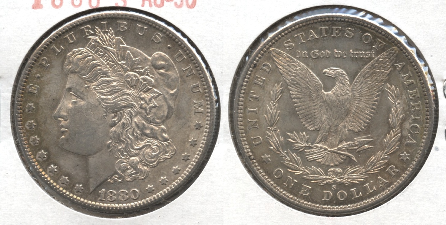 1880-S Morgan Silver Dollar AU-50 #k