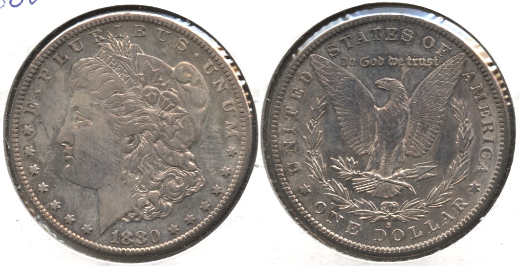 1880-S Morgan Silver Dollar AU-55 #e