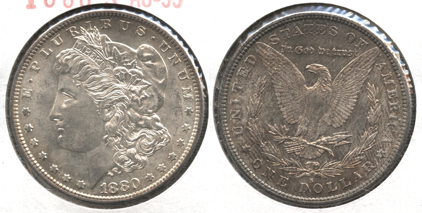 1880-S Morgan Silver Dollar AU-55 #h