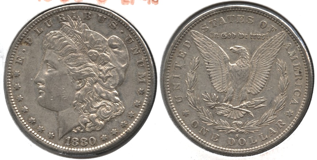 1880-S Morgan Silver Dollar EF-45 a