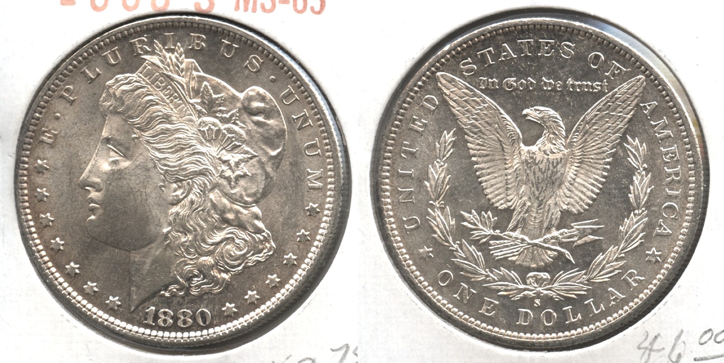 1880-S Morgan Silver Dollar MS-63 #h