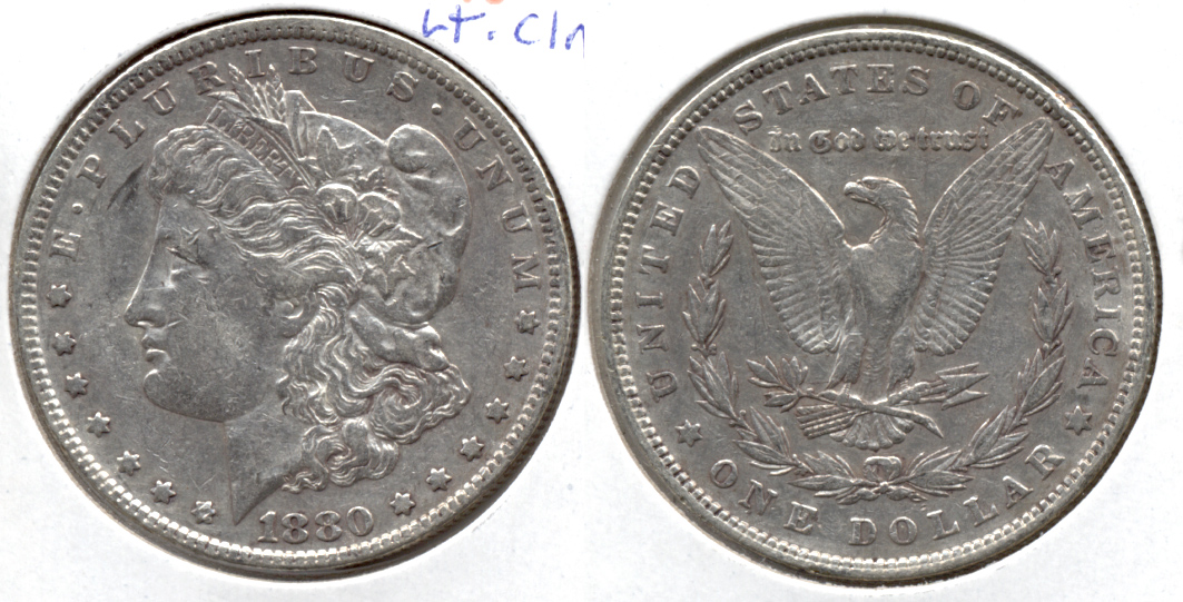 1880 Morgan Silver Dollar EF-40 j Lightly Cleaned
