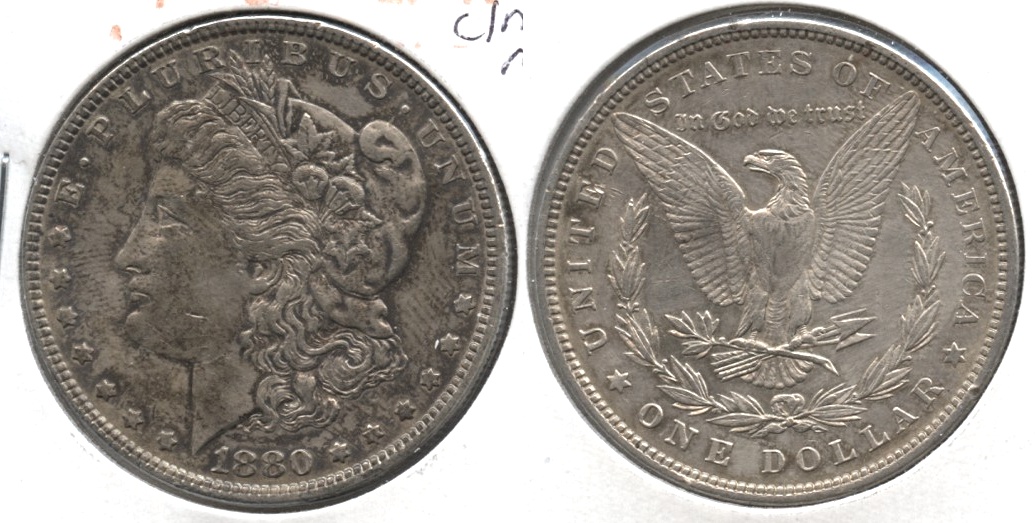 1880 Morgan Silver Dollar EF-40 #l Cleaned Reverse