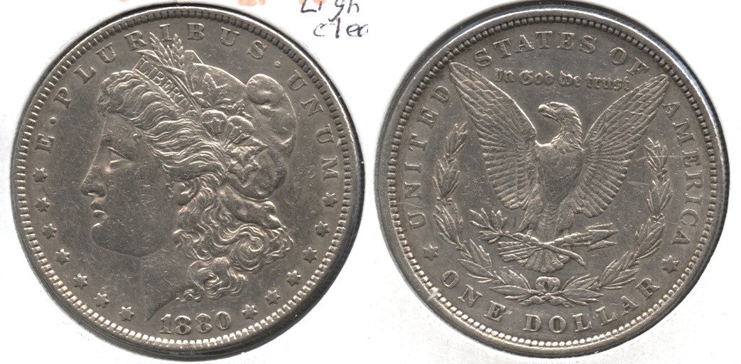 1880 Morgan Silver Dollar EF-40 #m Lightly Cleaned