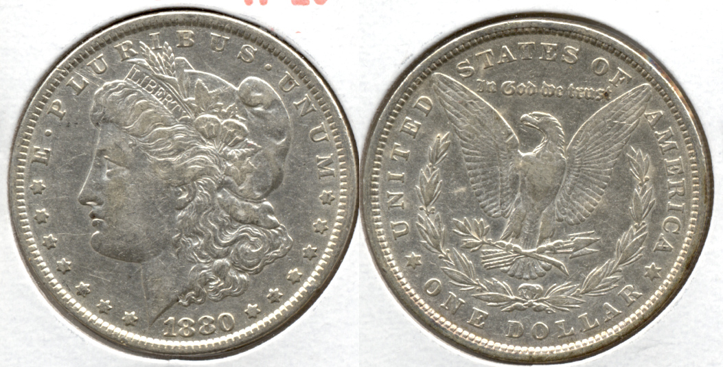 1880 Morgan Silver Dollar VF-20 f