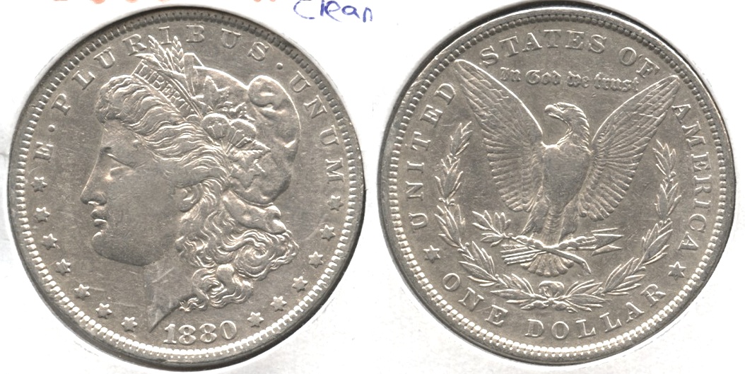 1880 Morgan Silver Dollar VF-30 #c Cleaned