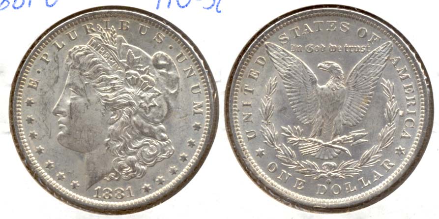 1881-O Morgan Silver Dollar AU-50