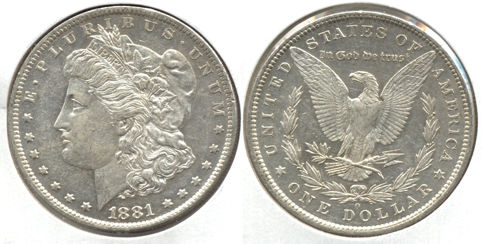 1881-O Morgan Silver Dollar AU-50 b