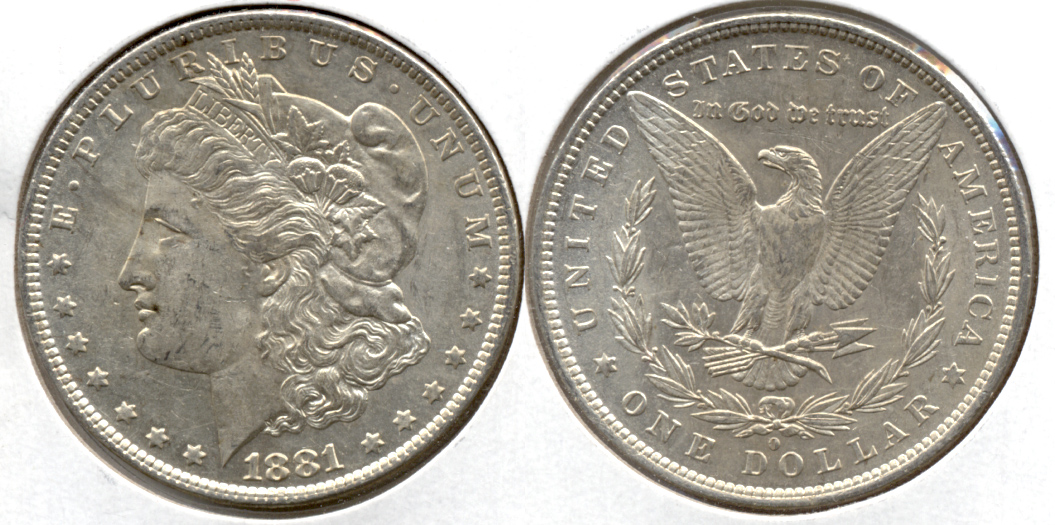 1881-O Morgan Silver Dollar AU-50 f