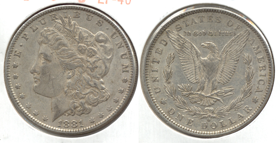 1881-O Morgan Silver Dollar EF-40 f