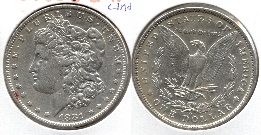 1881-O Morgan Silver Dollar EF-40 h Cleaned