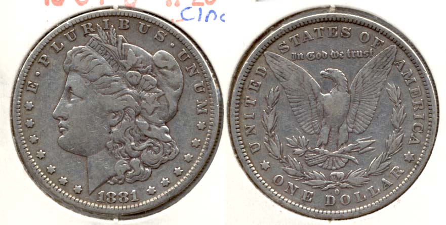 1881-O Morgan Silver Dollar VF-20 a Cleaned