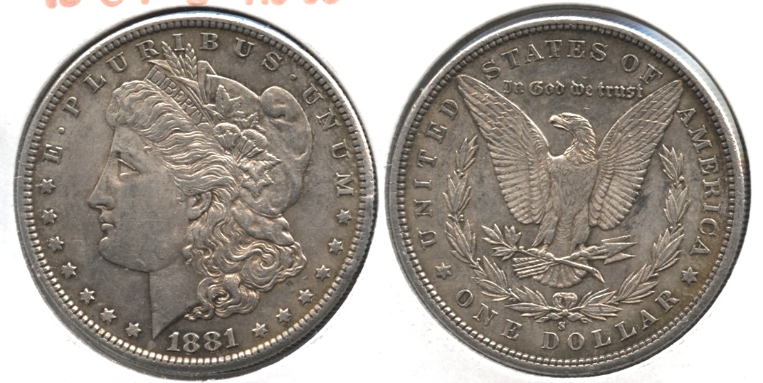 1881-S Morgan Silver Dollar AU-55 #a