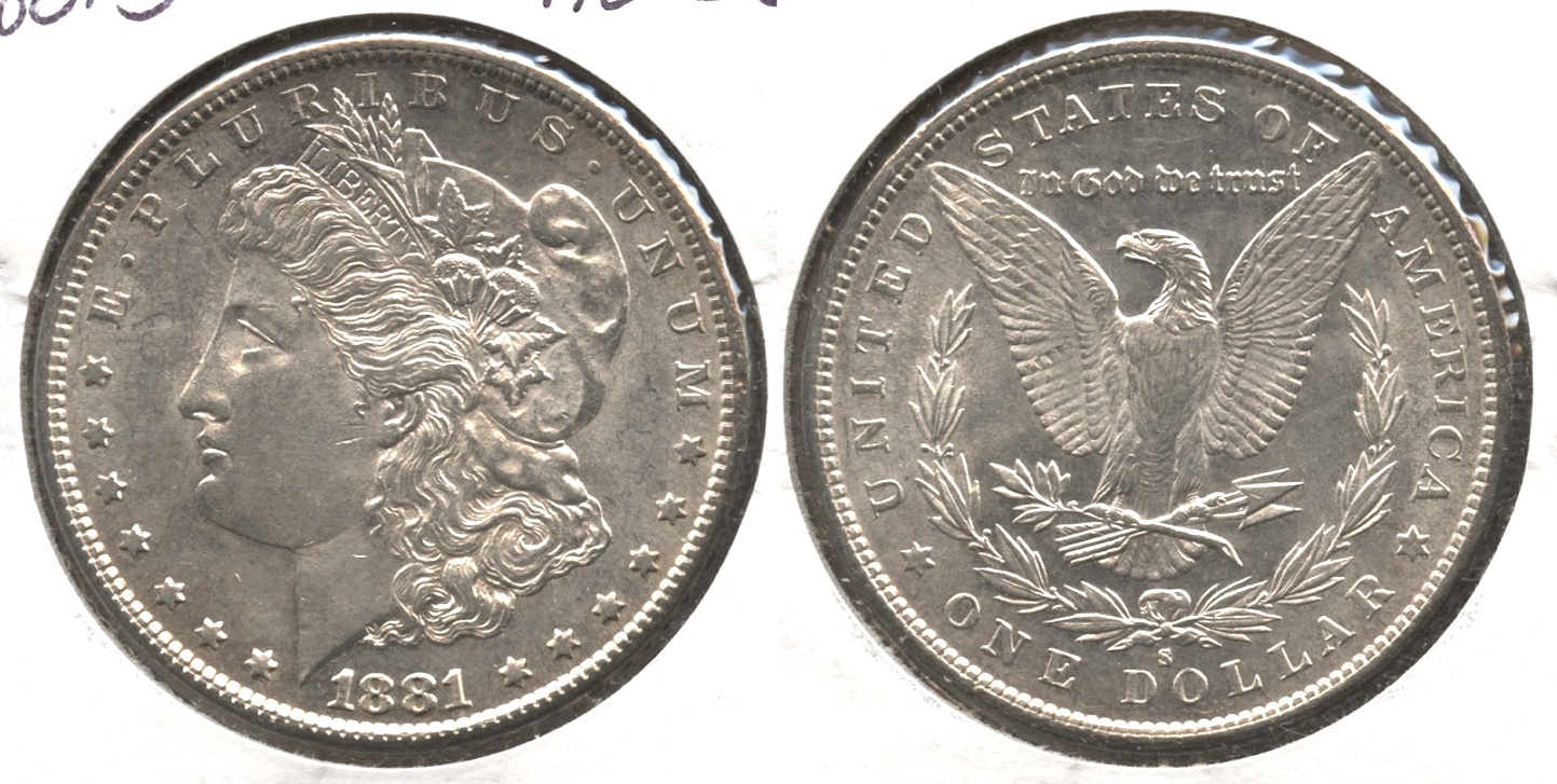 1881-S Morgan Silver Dollar AU-58 #b