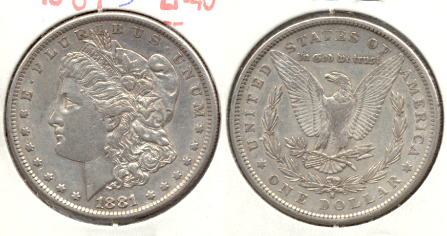 1881-S Morgan Silver Dollar EF-40 c