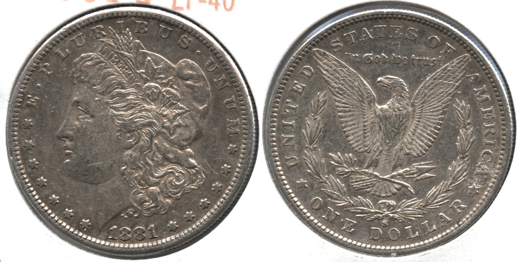 1881-S Morgan Silver Dollar EF-40 j