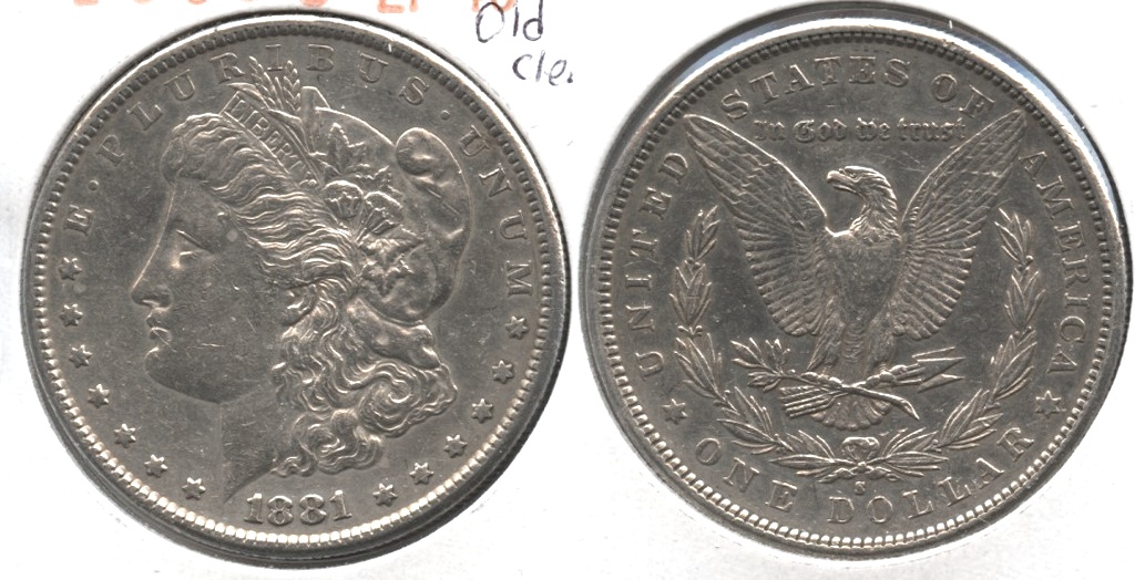1881-S Morgan Silver Dollar EF-40 #k Old Cleaning