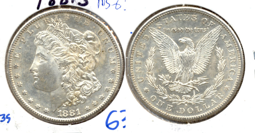 1881-S Morgan Silver Dollar MS-63 f