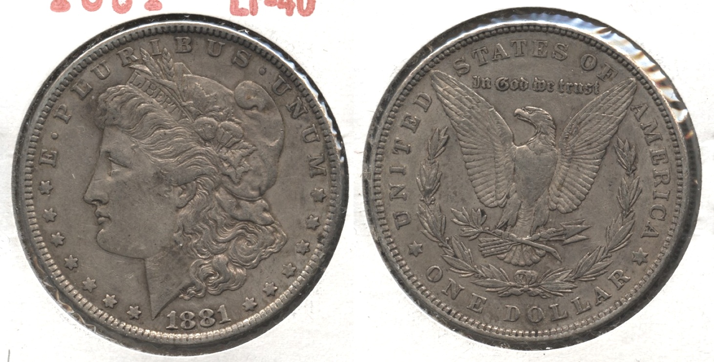 1881 Morgan Silver Dollar EF-40 #h