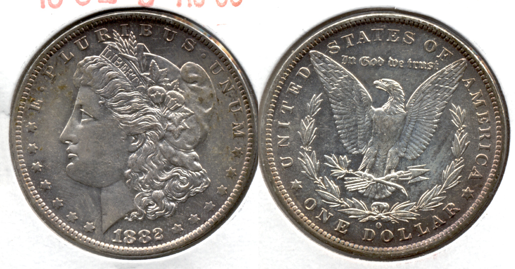 1882-O Morgan Silver Dollar AU-50 b