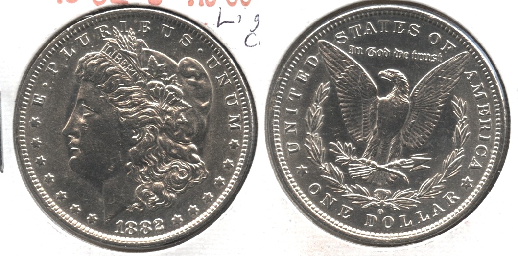 1882-O Morgan Silver Dollar AU-50 #c Light Cleaning