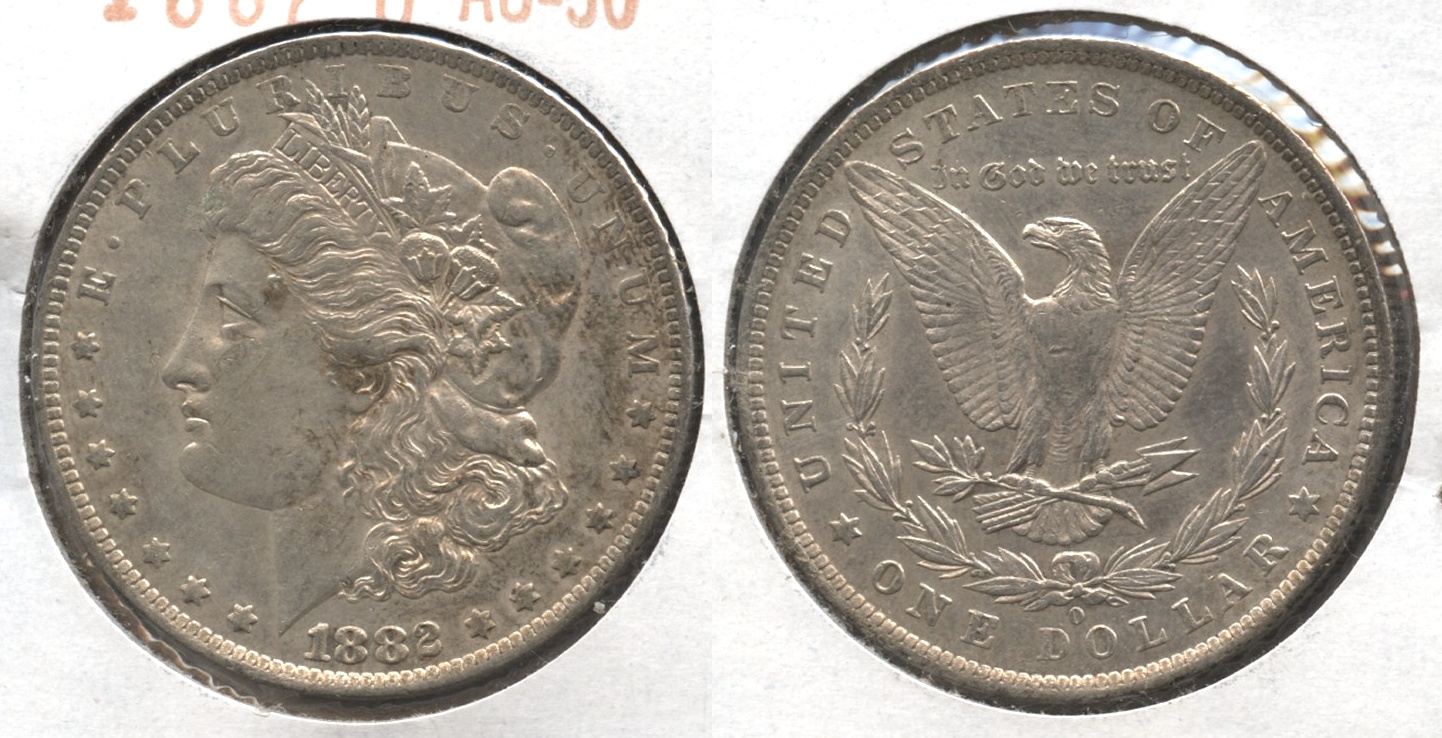 1882-O Morgan Silver Dollar AU-50 #j