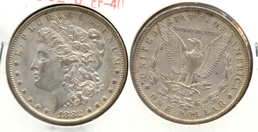 1882-O Morgan Silver Dollar EF-40 b