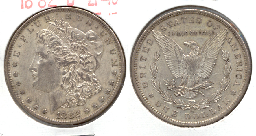 1882-O Morgan Silver Dollar EF-40 f