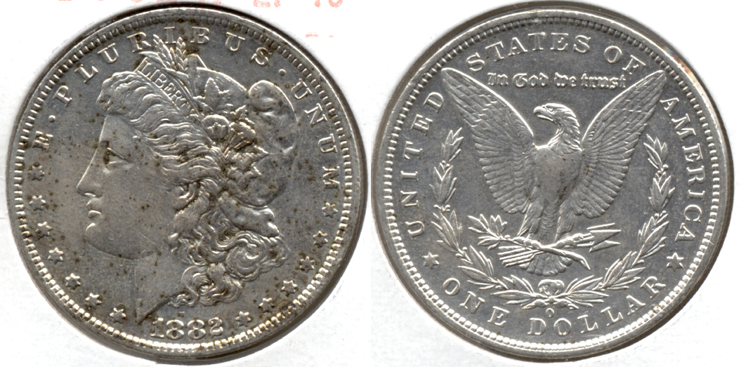 1882-O Morgan Silver Dollar EF-40 i Cleaned