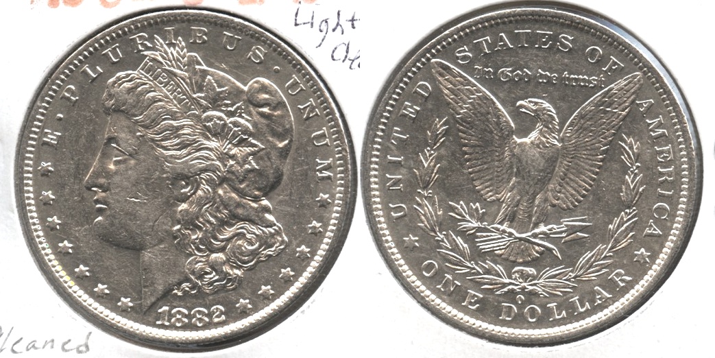 1882-O Morgan Silver Dollar EF-45 Light Cleaning