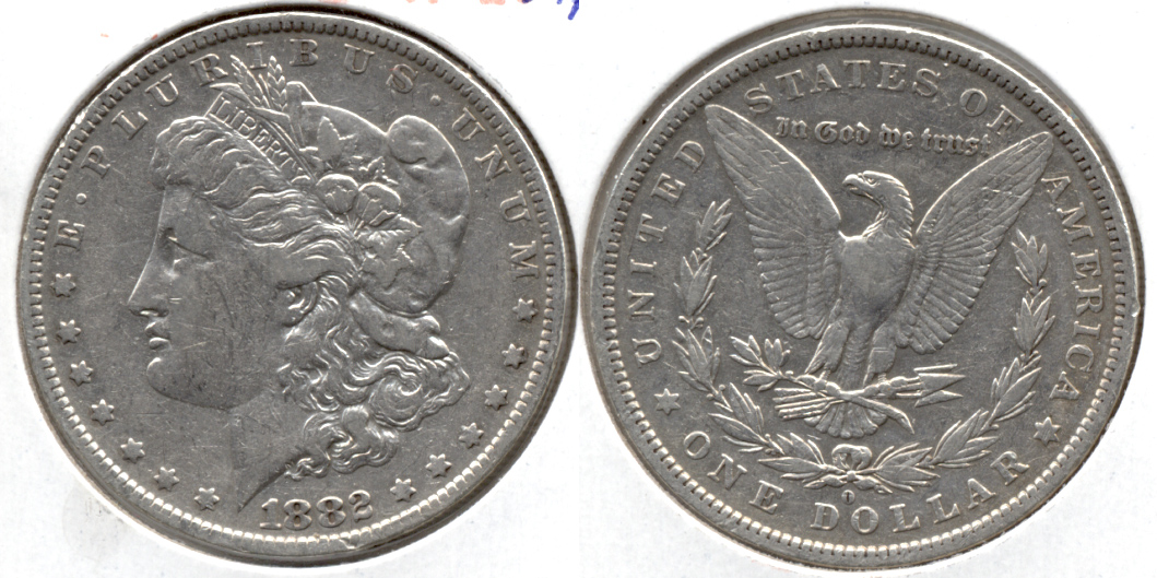 1882-O Morgan Silver Dollar Fine-12 b Dipped