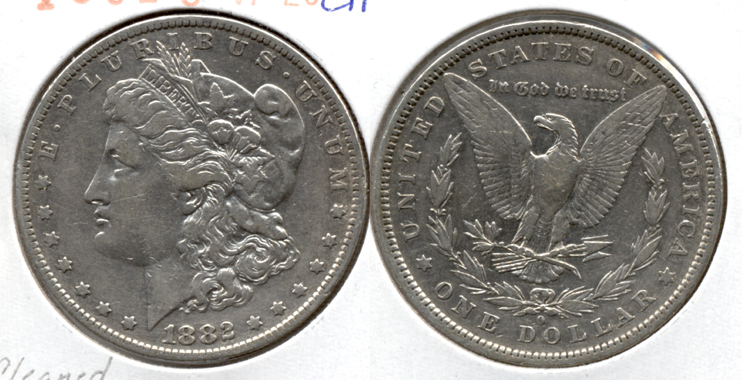 1882-O Morgan Silver Dollar VF-20 b Cleaned