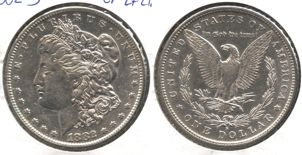 1882-S Morgan Silver Dollar EF-40 b Light Cleaning