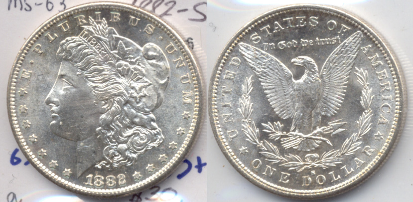 1882-S Morgan Silver Dollar MS-63 a