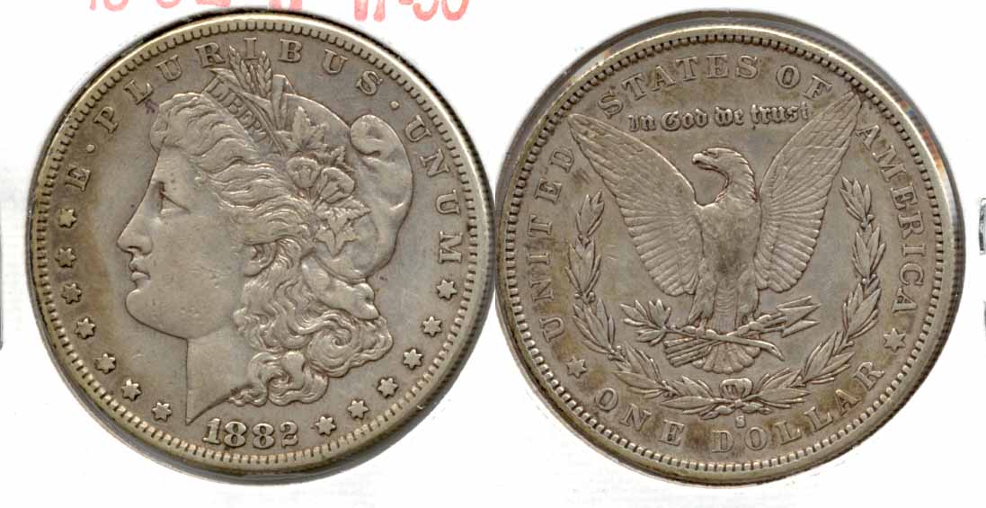 1882-S Morgan Silver Dollar VF-30