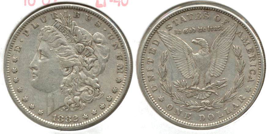 1882 Morgan Silver Dollar EF-40 b
