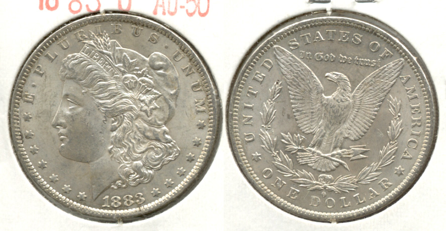 1883-O Morgan Silver Dollar AU-50 b