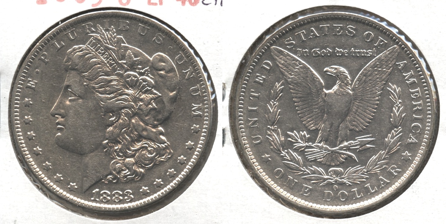 1883-O Morgan Silver Dollar EF-40 #w Lightly Cleaned