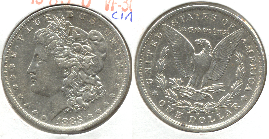 1883-O Morgan Silver Dollar VF-30 c Cleaned