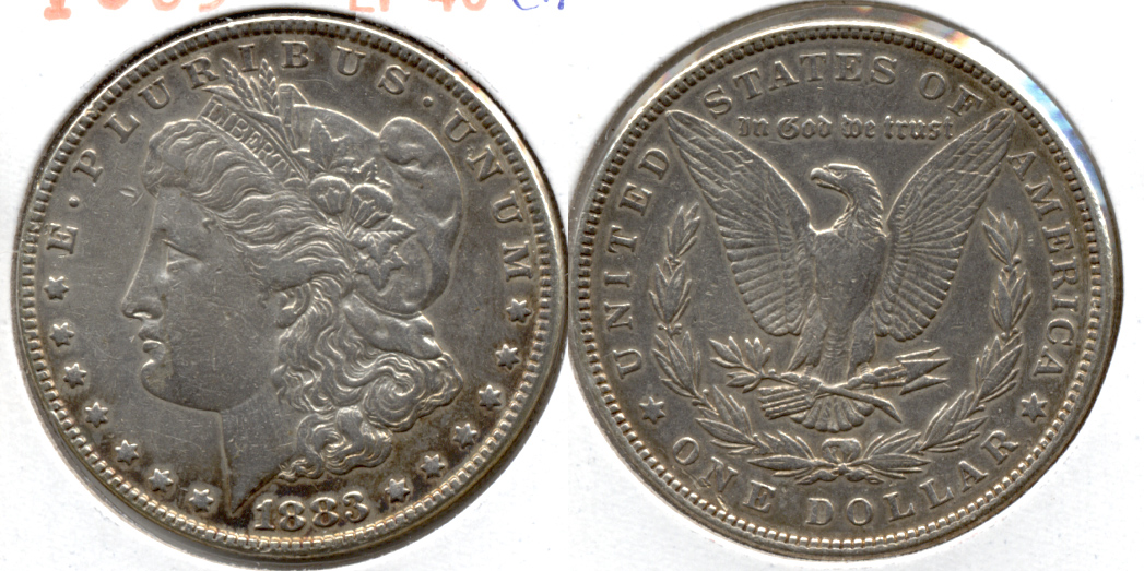 1883 Morgan Silver Dollar EF-40 e Cleaned