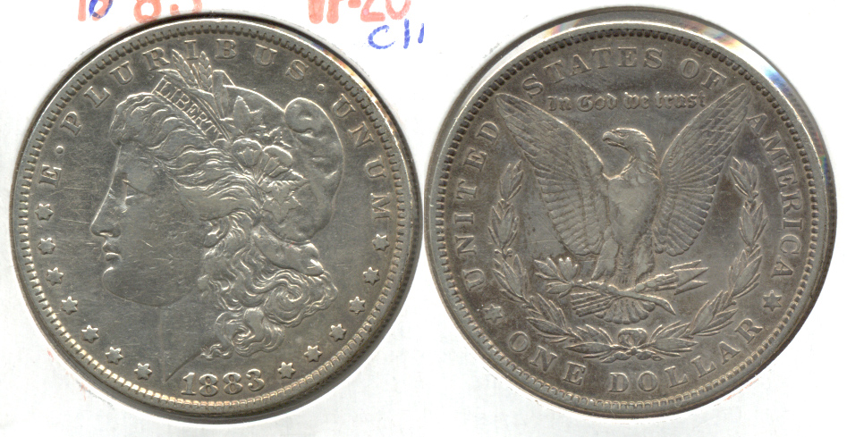 1883 Morgan Silver Dollar VF-20 c Cleaned