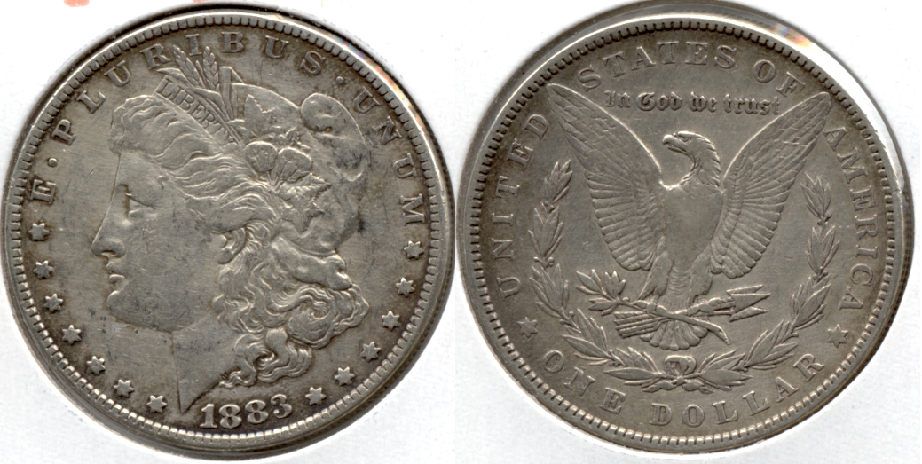 1883 Morgan Silver Dollar VF-20 d Cleaned