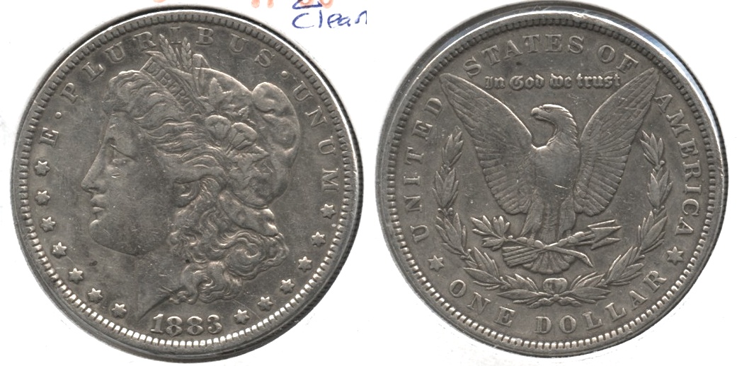 1883 Morgan Silver Dollar VF-20 f Cleaned