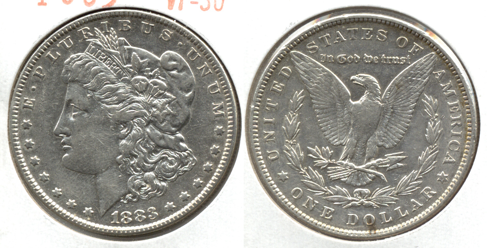 1883 Morgan Silver Dollar VF-30 b
